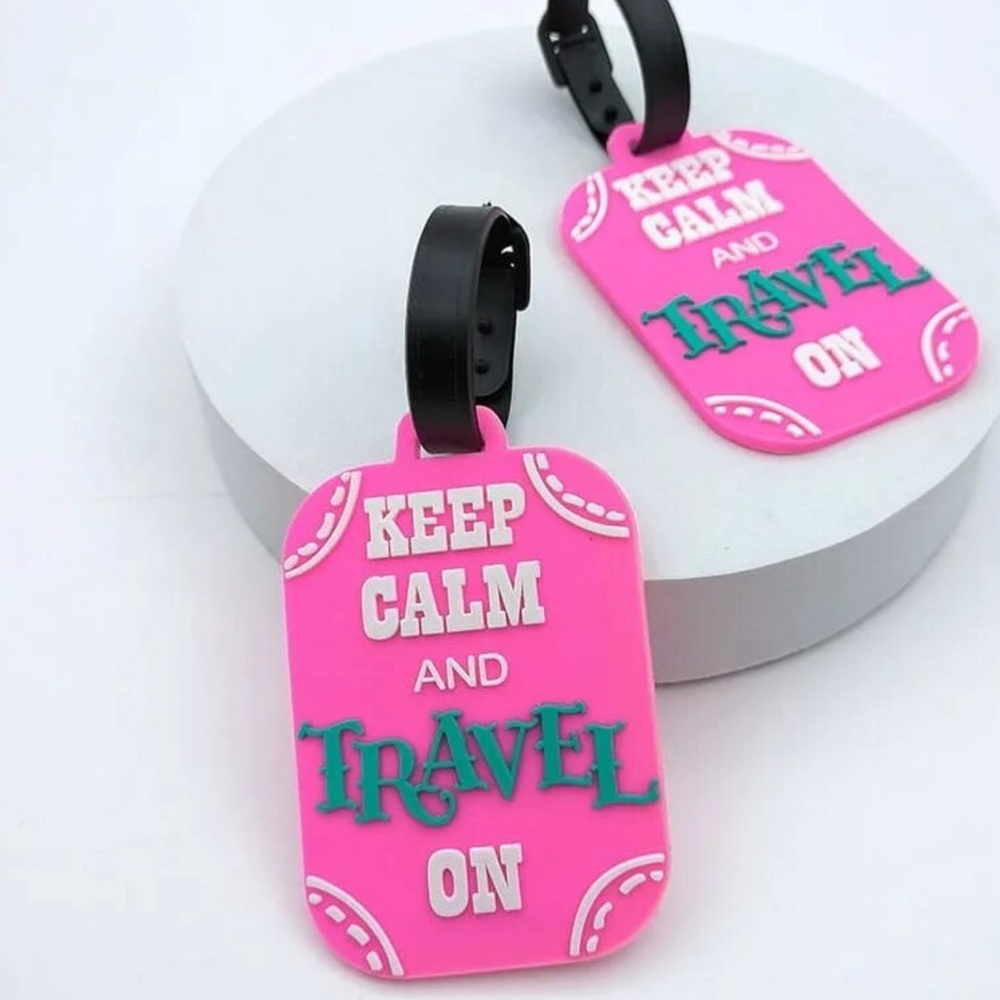 New 1PC Silicone Luggage Tag Keep Calm & Travel On